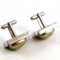 Silvertone & Faux Mauve Pearl Cufflinks Signed Hickok USA