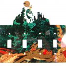 Kokopelli Flute Player Quadruple Switch Outlet Cover Plate by LaZart USA 6915