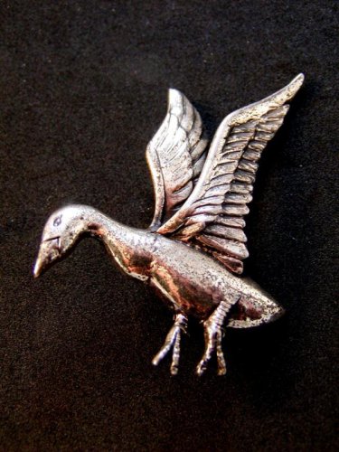 Danecraft Sterling Silver Goose Or Duck In Flight Brooch