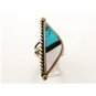 Native American & Silver Coral Onyx Turquoise  Ring