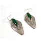 Southwest Sterling Silver & Malachite Dangley Earrings Signed