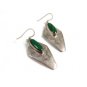 Southwest Sterling Silver & Malachite Dangley Earrings Signed