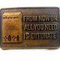 Vintage From Now On All You Need is Dyfonate Belt Buckle