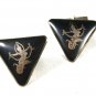 Sterling Silver Niello Dancer Triangle Cufflinks Unbranded Made In Siam 71615
