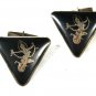 Sterling Silver Niello Dancer Triangle Cufflinks Unbranded Made In Siam 71615