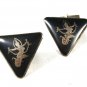 Sterling Silver Niello Dancer Triangle Cufflinks Unbranded Made In Siam 71615
