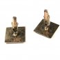 Silver Damascene Goldtone Mt. Fuji Cufflinks Unbranded Made In Japan 71615
