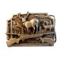 1982 Siskiyou Crossed Hunting Rifles Buck Deer Belt Buckle