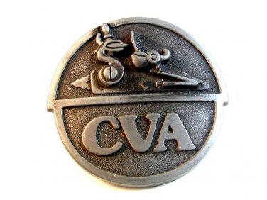 1978 Connecticut Valley Arms CVA Pewter Belt Buckle Made in U.S.A.
