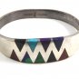 Mexican Taxco Sterling Silver Malachite Tiger Eye Lapis Onyx Bracelet