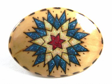 Vintage Southwest Stars Within Stars Handmade Belt Buckle By NOTA 121614