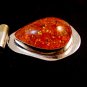 Large Sterling Silver Handmade Amber Pendant