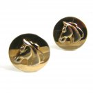 True Vintage Goldtone Horse Head Cufflinks By SWANK 102714