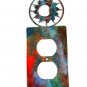 Small Shiny Sun Double Outlet Cover Plate by Steel Images USA 52815d