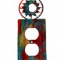 Small Shiny Sun Double Outlet Cover Plate by Steel Images USA 52815d