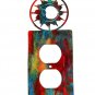 Small Shiny Sun Double Outlet Cover Plate by Steel Images USA 52815d