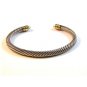 David Yurman 14K 585 Sterling Silver Blue Topaz Cable Cuff Bracelet
