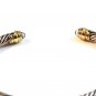 David Yurman 14K 585 Sterling Silver Blue Topaz Cable Cuff Bracelet