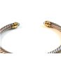 David Yurman 14K 585 Sterling Silver Blue Topaz Cable Cuff Bracelet