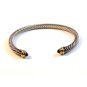 David Yurman 14K 585 Sterling Silver Blue Topaz Cable Cuff Bracelet