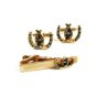 True Vintage Horse Shoe Goldtone Cufflinks & Tie Clasp By SWANK 101614