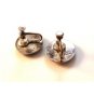 Siam Sterling Niello Dancing Lady Screw Back Earrings Lot 4456