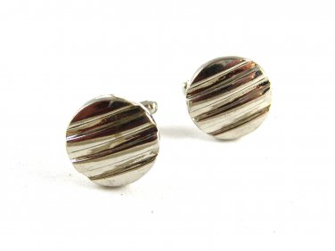 Unmarked Silvertone Round Cufflinks 11062013fb