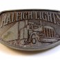 Vintage Nickle Raleigh Lights Truck Belt Buckle