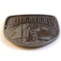 Vintage Nickle Raleigh Lights Truck Belt Buckle