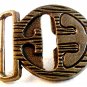 Vintage Very Odd Looking Letter ? E ? Celtic Gothic Belt Buckle