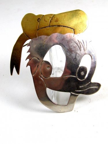 Mexican Taxco Sterling Silver Donald Duck Brooch