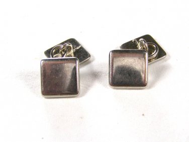 Small Square Silvertone Cufflinks Unbranded 71615
