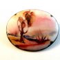 Vintage Hand Painted Porcelain Brooch Signed Hutchins ??????