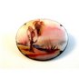 Vintage Hand Painted Porcelain Brooch Signed Hutchins ??????