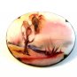 Vintage Hand Painted Porcelain Brooch Signed Hutchins ??????