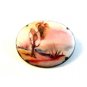 Vintage Hand Painted Porcelain Brooch Signed Hutchins ??????