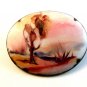 Vintage Hand Painted Porcelain Brooch Signed Hutchins ??????