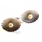 VintageSterling Silver & Pearl Street Cufflinks