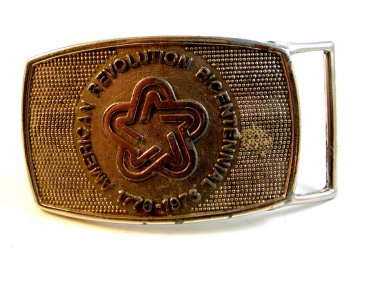 American Revolution Bicentennial Silver Tone Belt Buckle by Lee