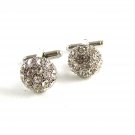 Unmarked Silvertone & Rhinestone Cufflinks 1106201yyp