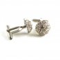 Unmarked Silvertone & Rhinestone Cufflinks 1106201yyp
