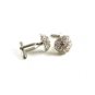 Unmarked Silvertone & Rhinestone Cufflinks 1106201yyp