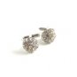 Unmarked Silvertone & Rhinestone Cufflinks 1106201yyp