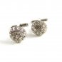 Unmarked Silvertone & Rhinestone Cufflinks 1106201yyp
