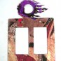Man In Moon Windy Double Rocker Outlet Cover Plate Steel Images USA 6215p