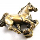 Horse Pewter Brass Finish Belt Buckle by KEV Made in USA 6514 Old New Stock