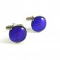 Unmarked Silvertone & Dark Blue Dichoric Cufflinks 1106201qqa