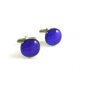 Unmarked Silvertone & Dark Blue Dichoric Cufflinks 1106201qqa
