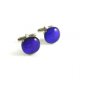 Unmarked Silvertone & Dark Blue Dichoric Cufflinks 1106201qqa