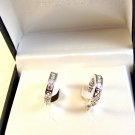 Sterling Silver & Cubic Zirconia Pierced Earrings MIB